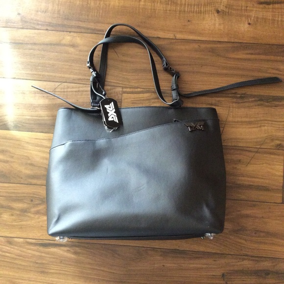 PXG Women's Signature Black Leather Shoulder Tote Bag 13”x17”x5” - Picture 2 of 7